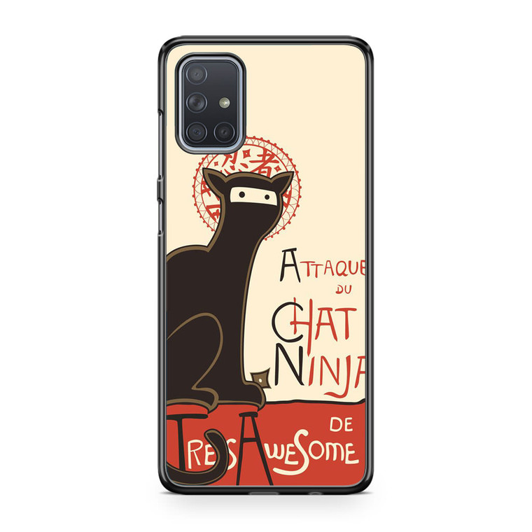 A French Ninja Cat Samsung Galaxy A71 Case