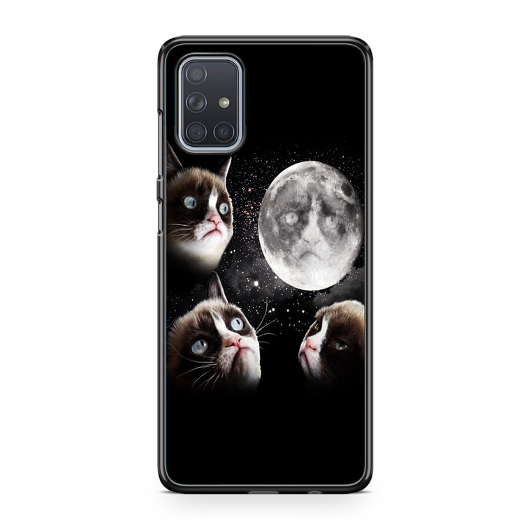Grumpy Cat and The Moon Samsung Galaxy A71 Case