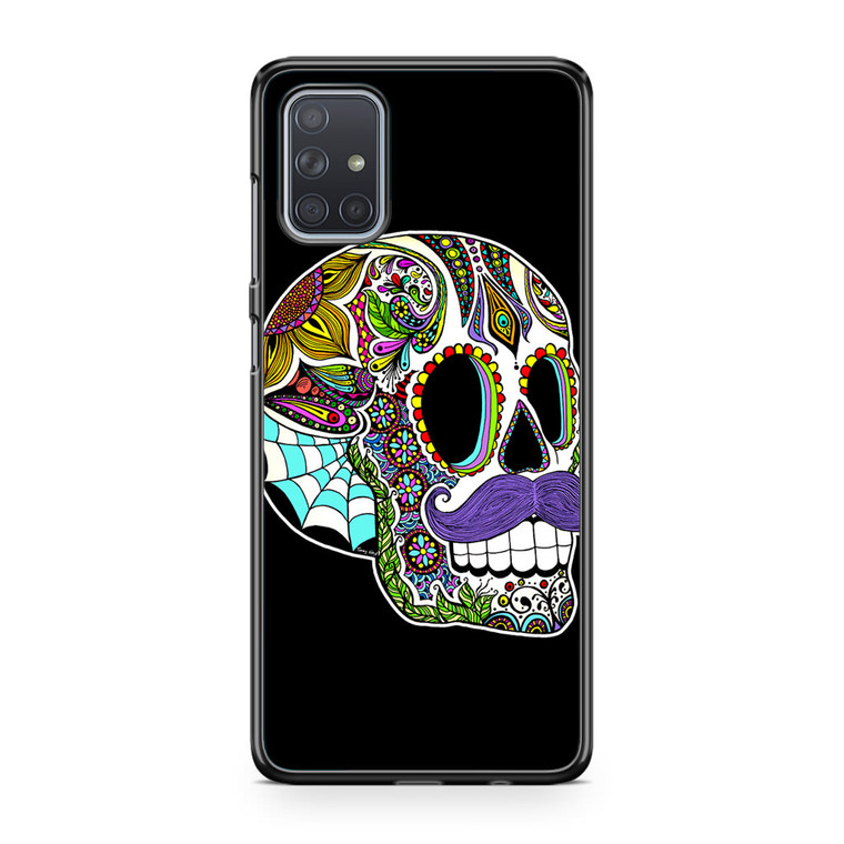 Mustache Sugar Skull Samsung Galaxy A71 Case