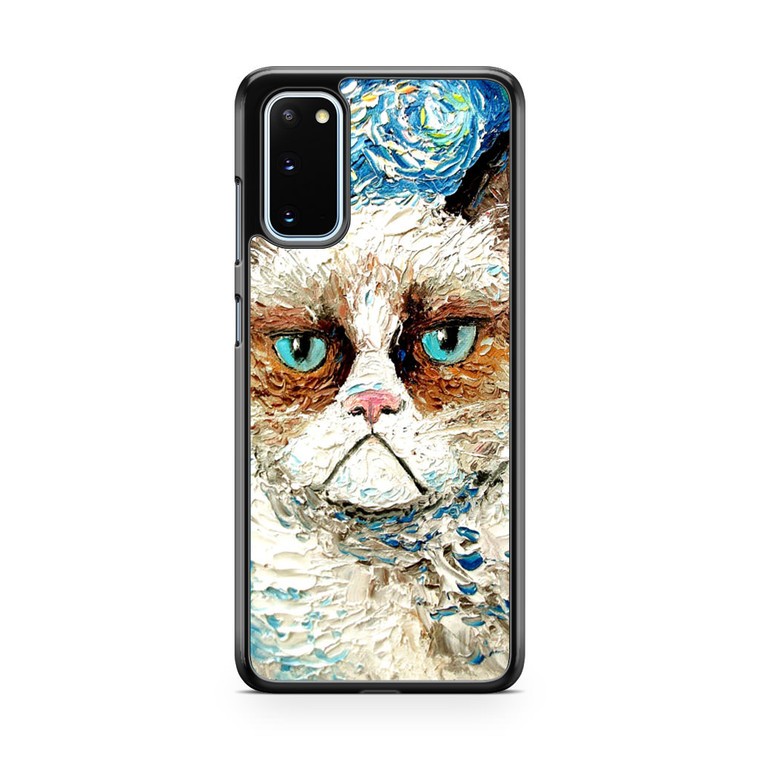 Starry Night Grumpy Cat Samsung Galaxy S20 Case