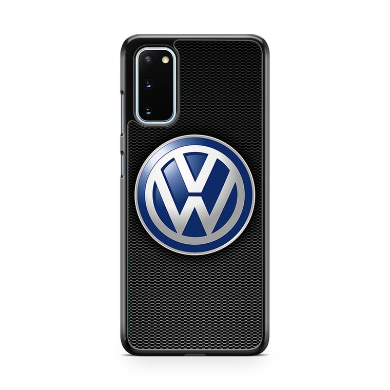 VW Logo Black Carbon Samsung Galaxy S20 Case