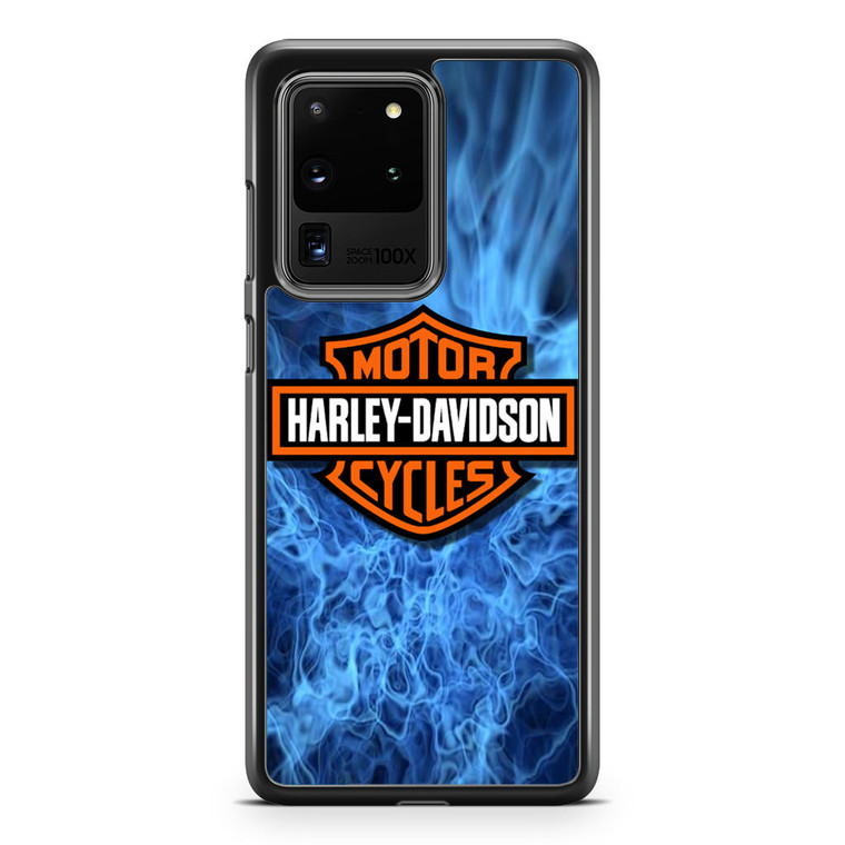 Harley Davidson Blue Flame Samsung Galaxy S20 Ultra Case