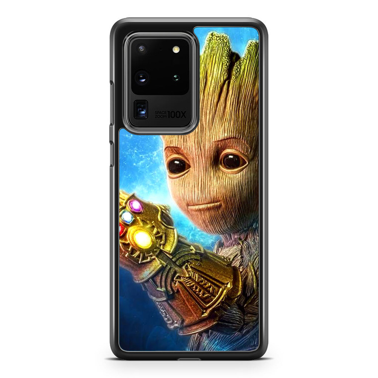Baby Groot Using the Knob of Infinity Samsung Galaxy S20 Ultra Case