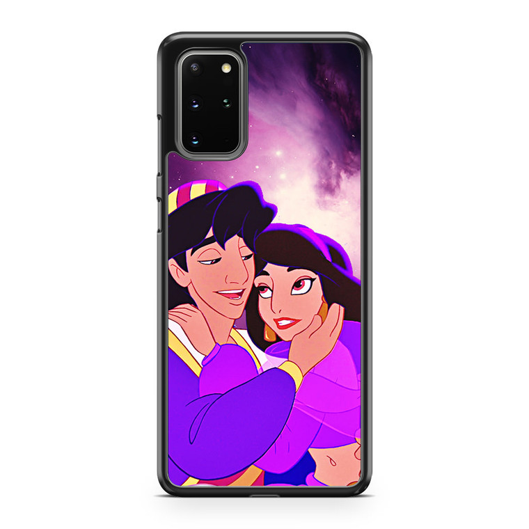 Aladdin and Jasmine Disney In Galaxy Nebula Samsung Galaxy S20 Plus Case