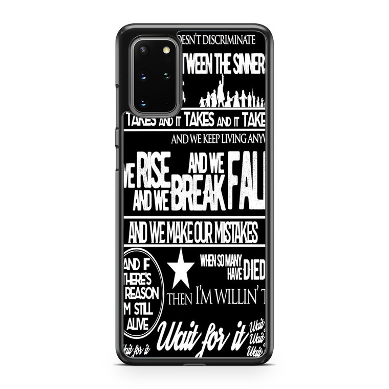 Hamilton Wait for it Lyrics Quotes Samsung Galaxy S20 Plus Case