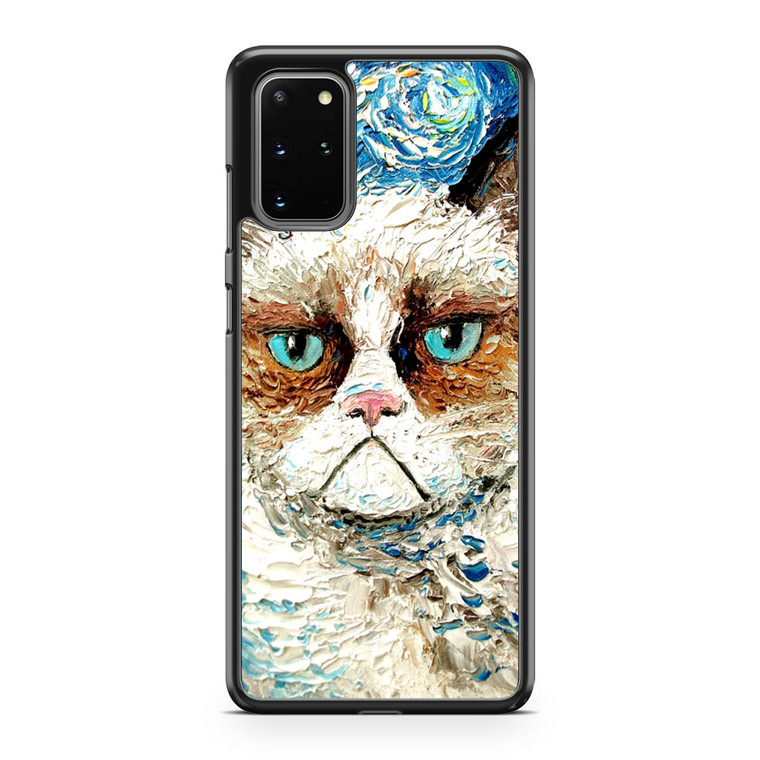 Starry Night Grumpy Cat Samsung Galaxy S20 Plus Case