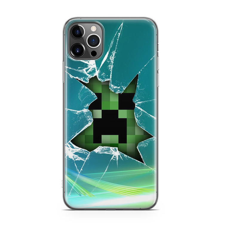 Minecraft Creeper Glass Broken iPhone 12 Pro Case