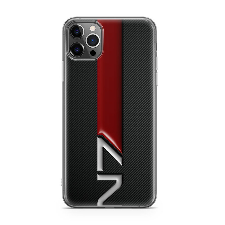 Mass Effect N7 Logo Carbon iPhone 12 Pro Case