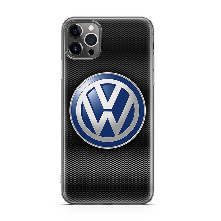 VW Logo Black Carbon iPhone 12 Pro Case