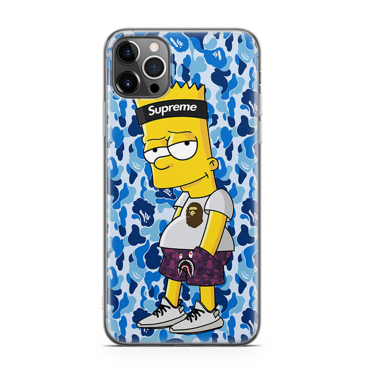 Bart Blue Bape Camo iPhone 12 Pro Case