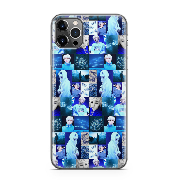 BTS Suga Blue Aesthetic Collage iPhone 12 Pro Max Case