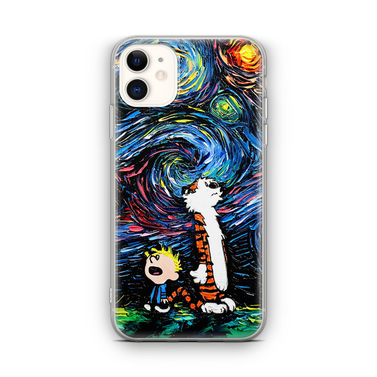Calvin and Hobbes Art Starry Night iPhone 12 Mini Case