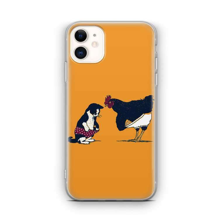 Cat Chicken Yellow Underwear Cute iPhone 12 Mini Case