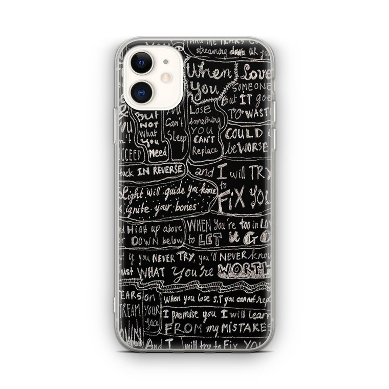 Coldplay Fix You Lyrics iPhone 12 Case