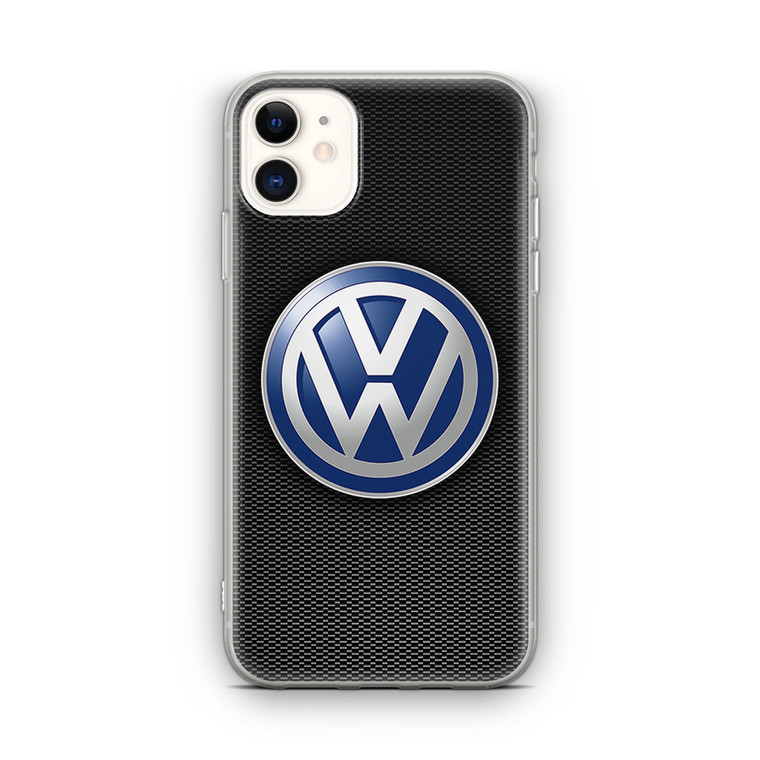 VW Logo Black Carbon iPhone 12 Case