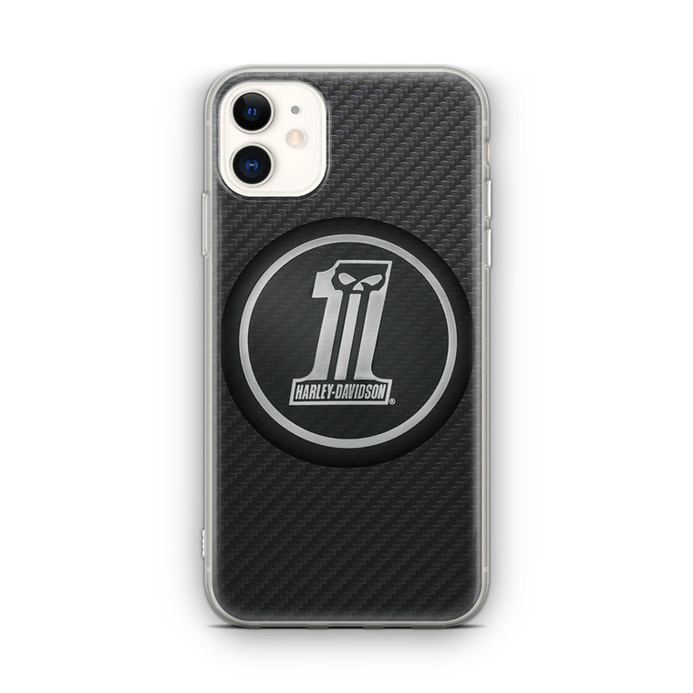 Harley Davidson Custom Dark Logo Carbon iPhone 12 Case
