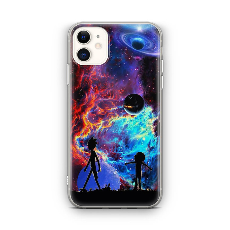 Rick and Morty Flat Galaxy iPhone 12 Case