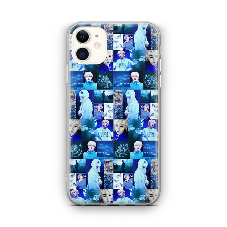 BTS Suga Blue Aesthetic Collage iPhone 12 Case