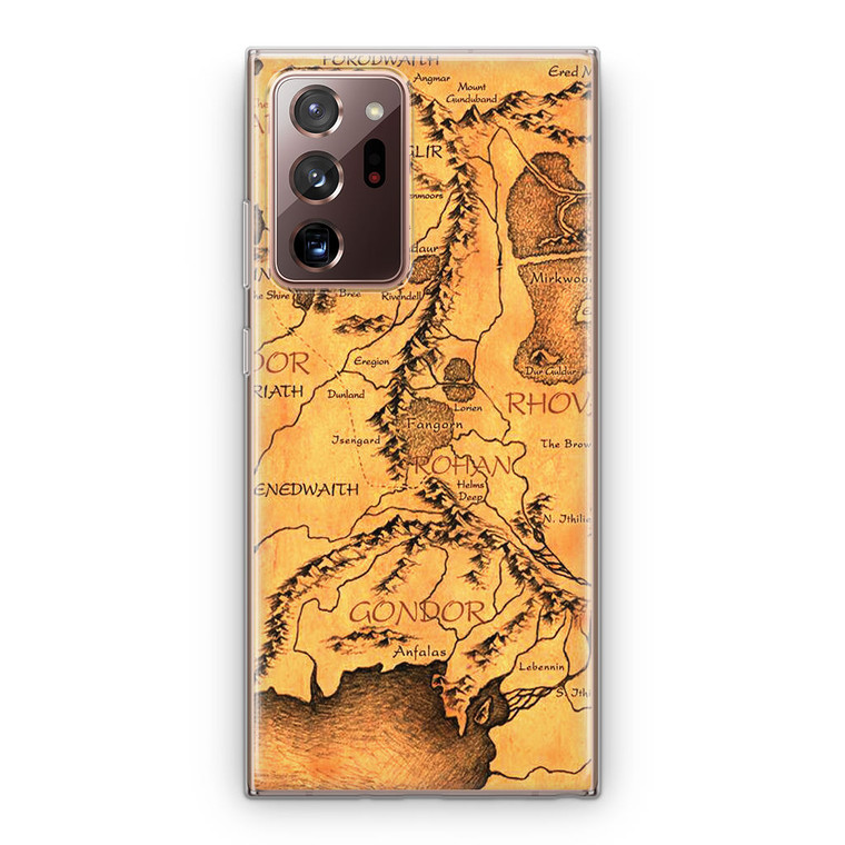 Middle Earth Map The Hobbit Samsung Galaxy Note 20 Ultra Case