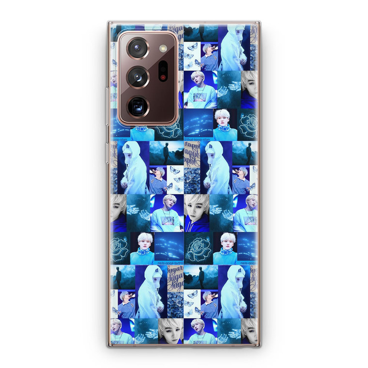 BTS Suga Blue Aesthetic Collage Samsung Galaxy Note 20 Ultra Case
