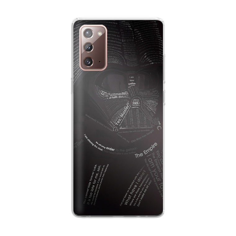 Star Wars Darth Vader Typography Samsung Galaxy Note 20 Case