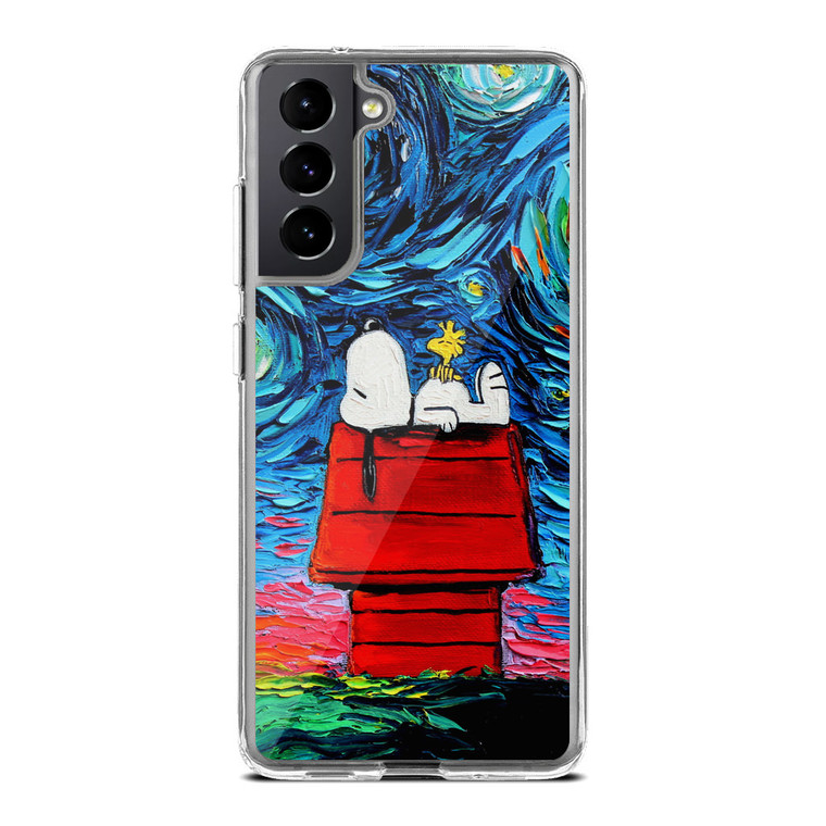 Snoopy Starry Night Van Gogh Samsung Galaxy S21 Case