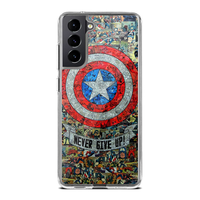 Captain America Never Give up Samsung Galaxy S21 Plus Case