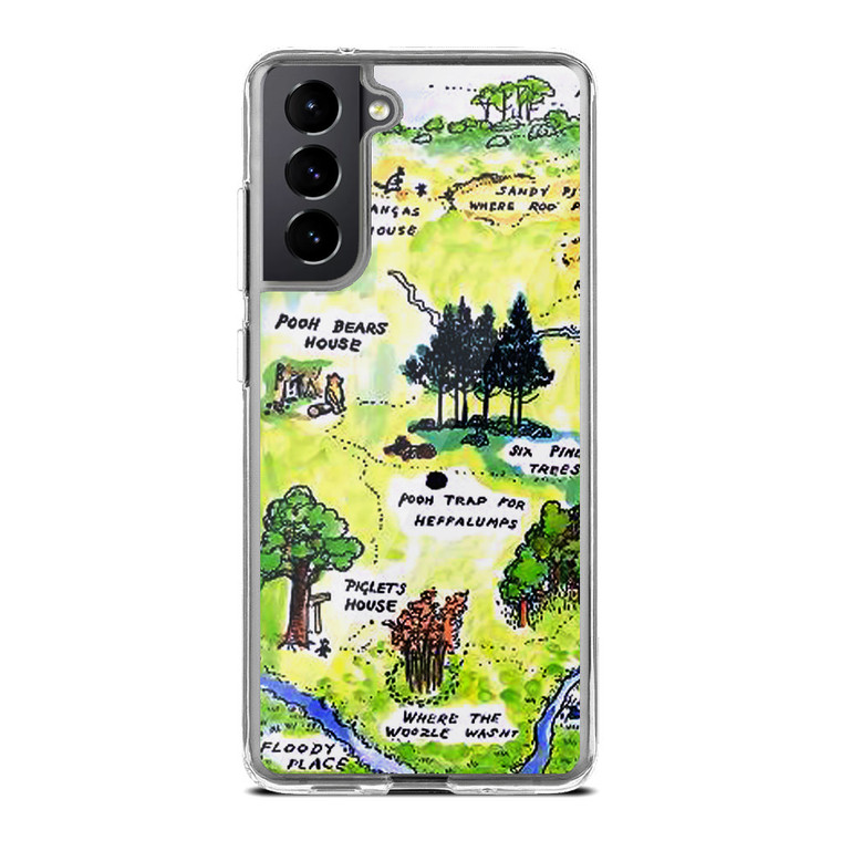 Winnie the Pooh Hundred Acre Woods Map Samsung Galaxy S21 Plus Case