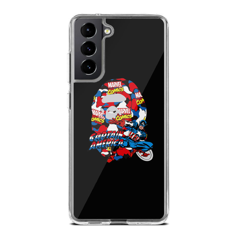 Marvel X Bape Captain America Samsung Galaxy S21 Plus Case