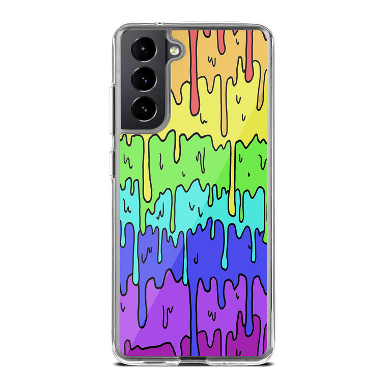 Pastel Kawaii Melting Rainbow Samsung Galaxy S21 Plus Case