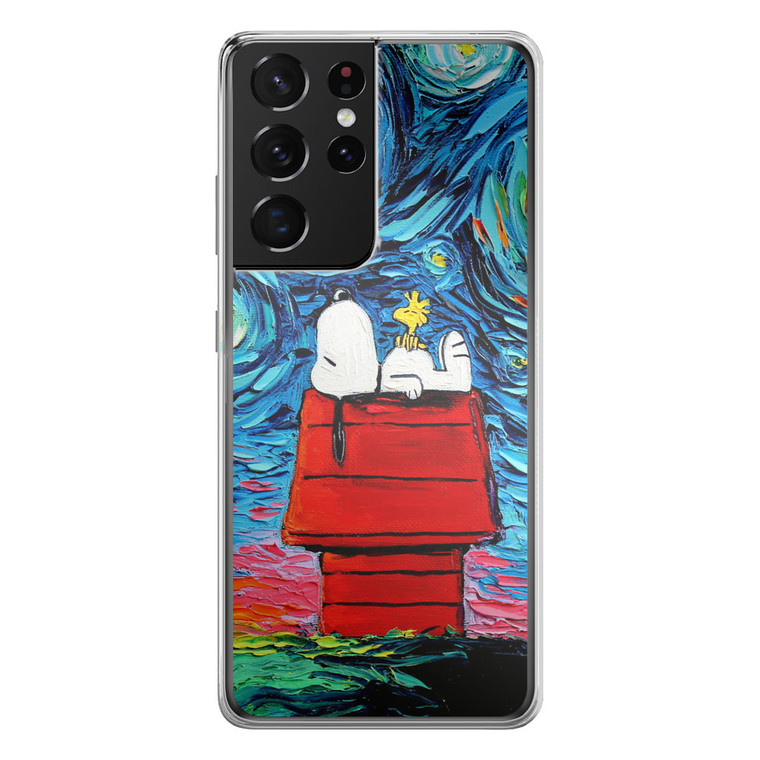 Snoopy Starry Night Van Gogh Samsung Galaxy S21 Ultra Case