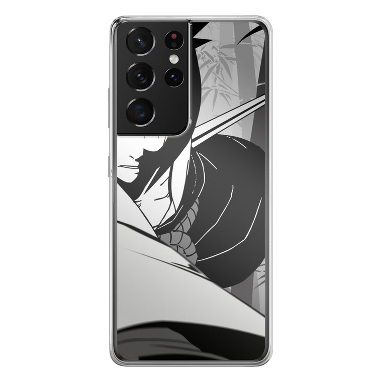 Naruto Sasuke Uchiha B&W Samsung Galaxy S21 Ultra Case