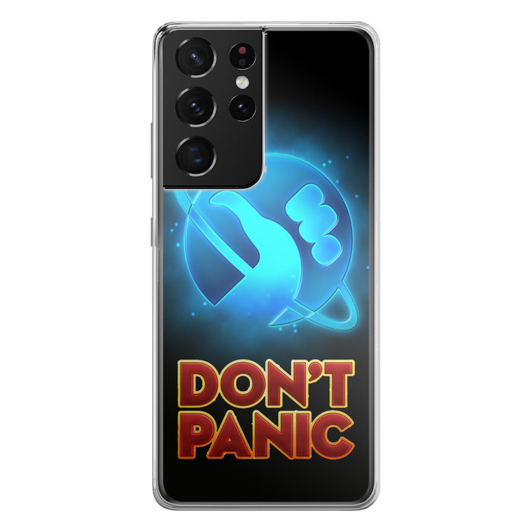 Hitchhiker's Guide To The Galaxy Dont Panic Samsung Galaxy S21 Ultra Case