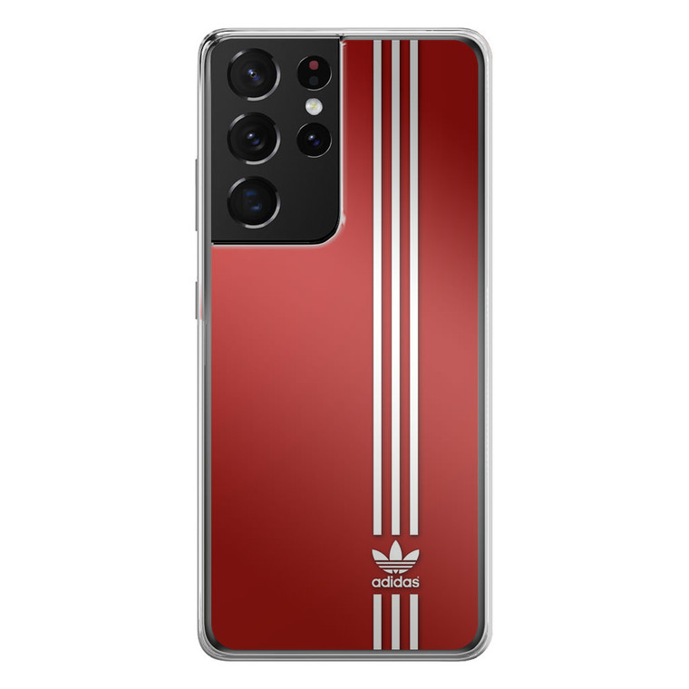 Brand Adidas Red White Sport Samsung Galaxy S21 Ultra Case