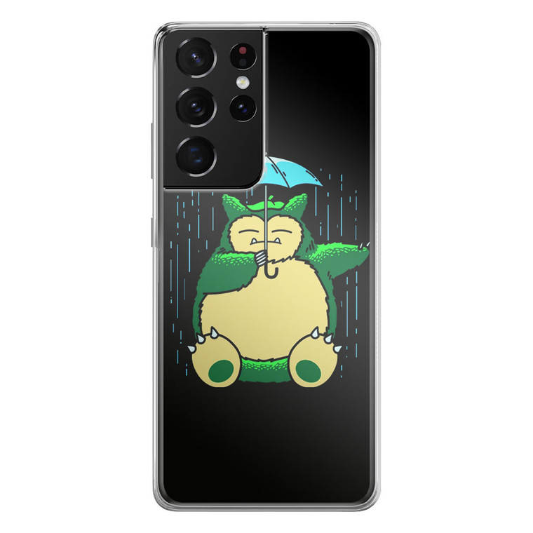 Cute Snorlax Umbrella Samsung Galaxy S21 Ultra Case