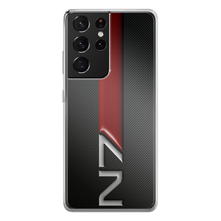 Mass Effect N7 Logo Carbon Samsung Galaxy S21 Ultra Case