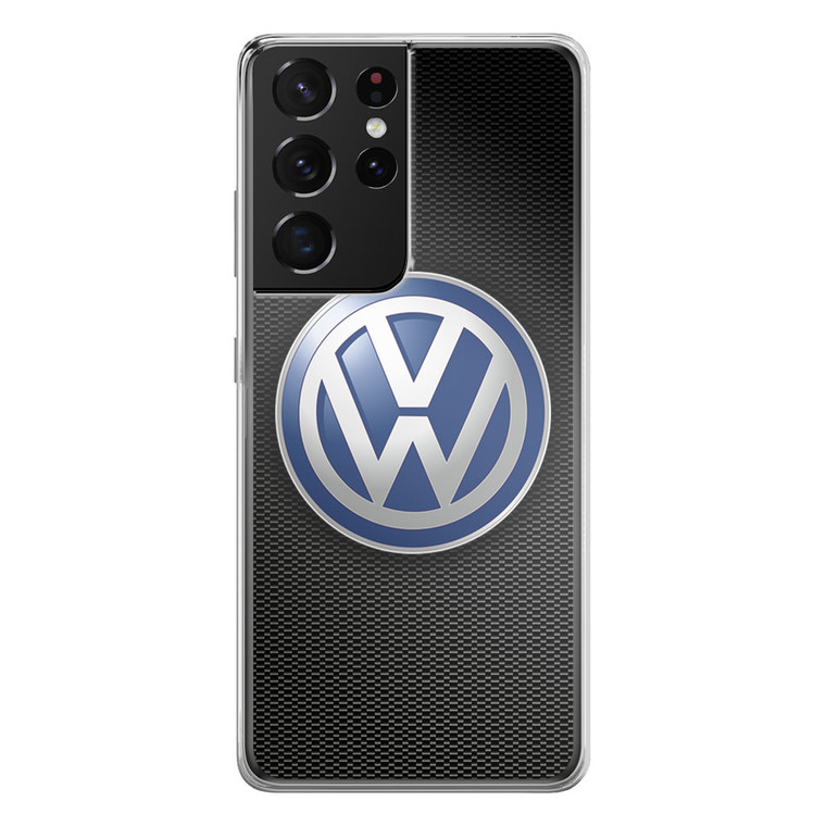 VW Logo Black Carbon Samsung Galaxy S21 Ultra Case