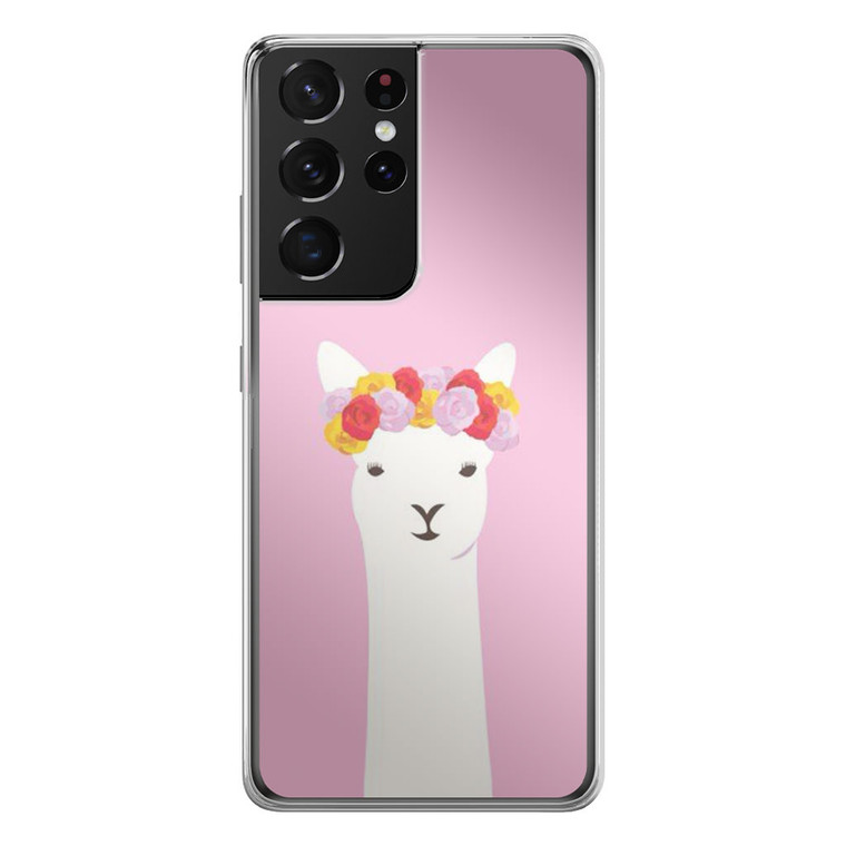 Llama Pink Samsung Galaxy S21 Ultra Case