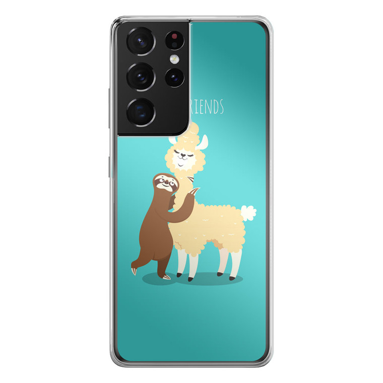 LLama and Sloth Best Friends Samsung Galaxy S21 Ultra Case