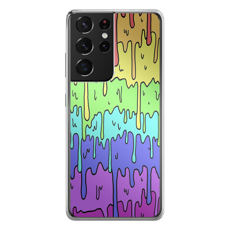 Pastel Kawaii Melting Rainbow Samsung Galaxy S21 Ultra Case