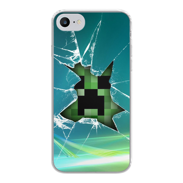 Minecraft Creeper Glass Broken iPhone SE 2020 Case