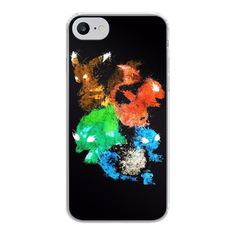 Pokemon Monsters Watercolor iPhone SE 2020 Case