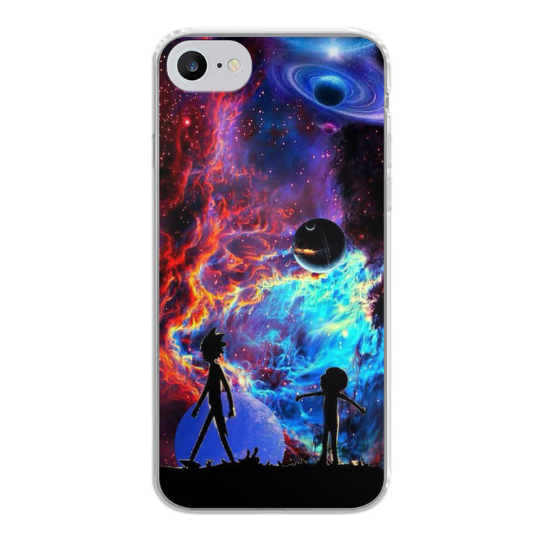 Rick and Morty Flat Galaxy iPhone SE 2020 Case