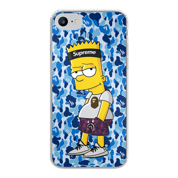 Bart Blue Bape Camo iPhone SE 2020 Case