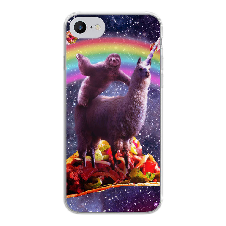 LLama and Sloth on space iPhone SE 2020 Case