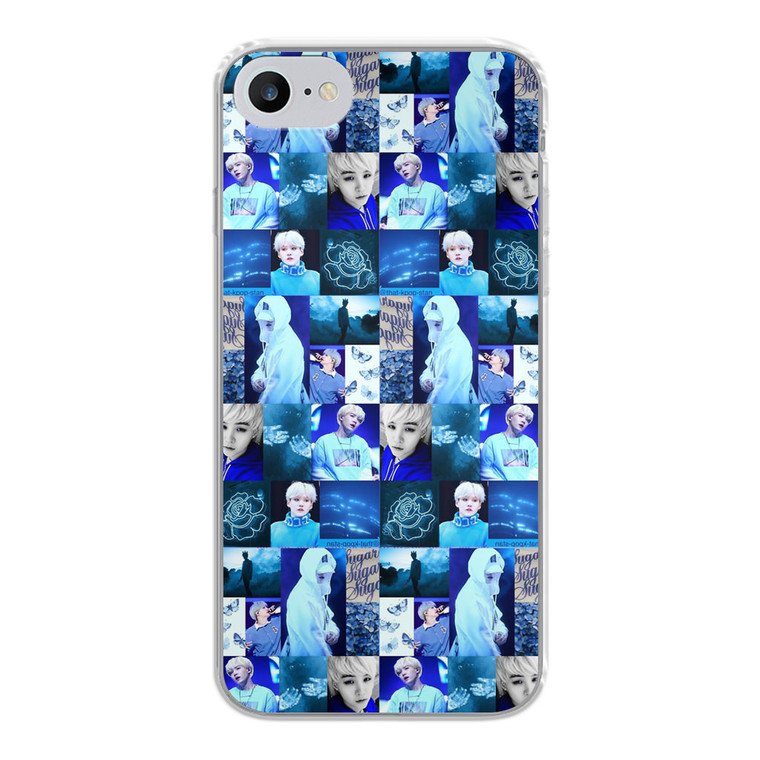 BTS Suga Blue Aesthetic Collage iPhone SE 2020 Case