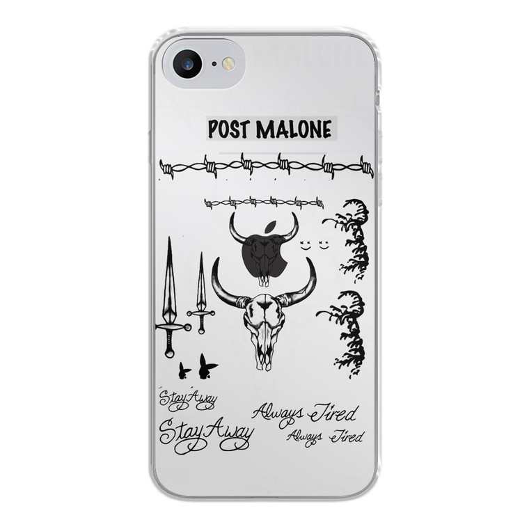 Post Malone Tattoo Transparent iPhone SE 2020 Case