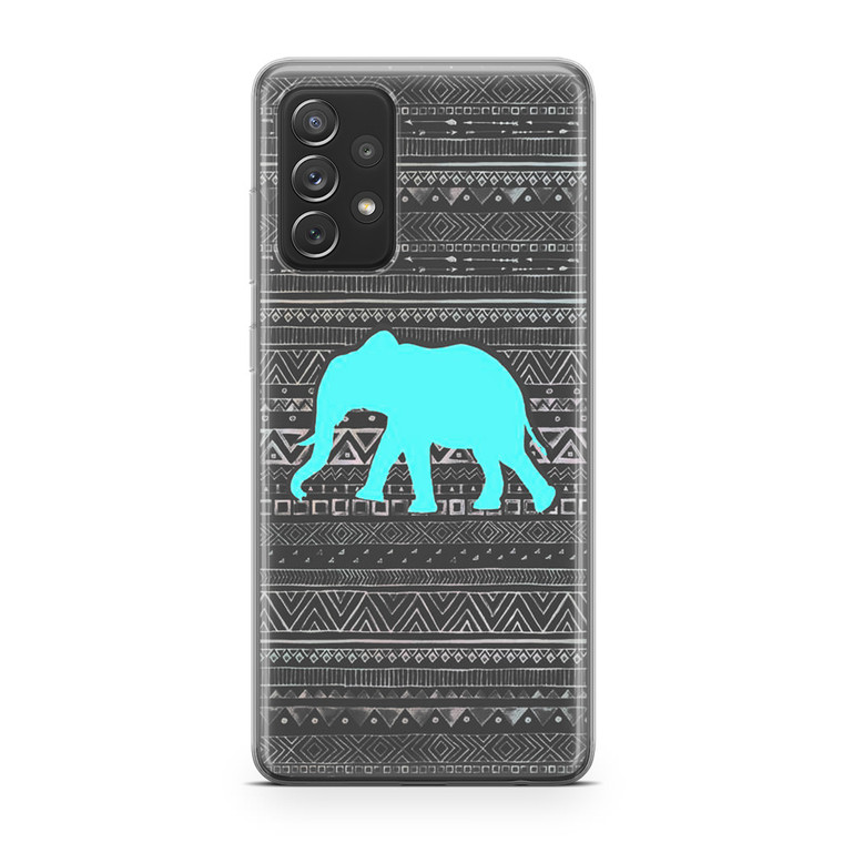 Aztec Elephant Turquoise Samsung Galaxy A72 Case