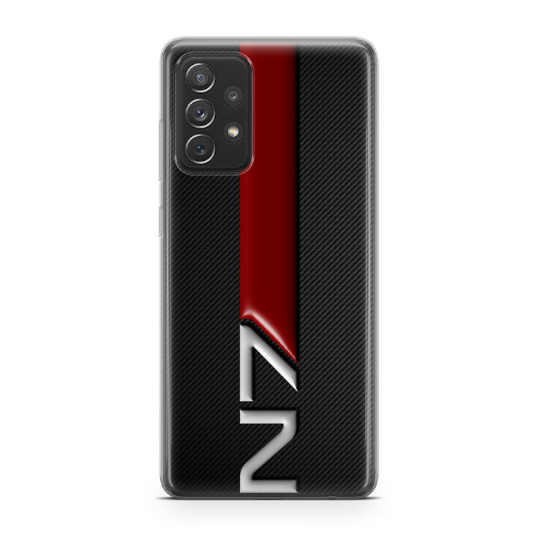 Mass Effect N7 Logo Carbon Samsung Galaxy A72 Case