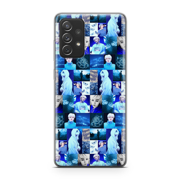 BTS Suga Blue Aesthetic Collage Samsung Galaxy A72 Case